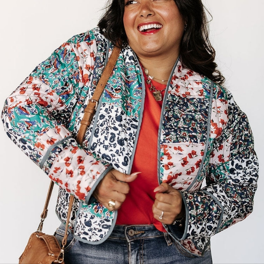 Mindy Mae's Market NWOT Colorful Patchwork Noah's Quilted Jacket